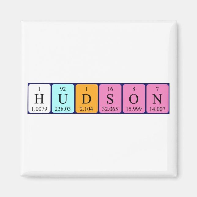 Hudson periodic table name magnet (Front)