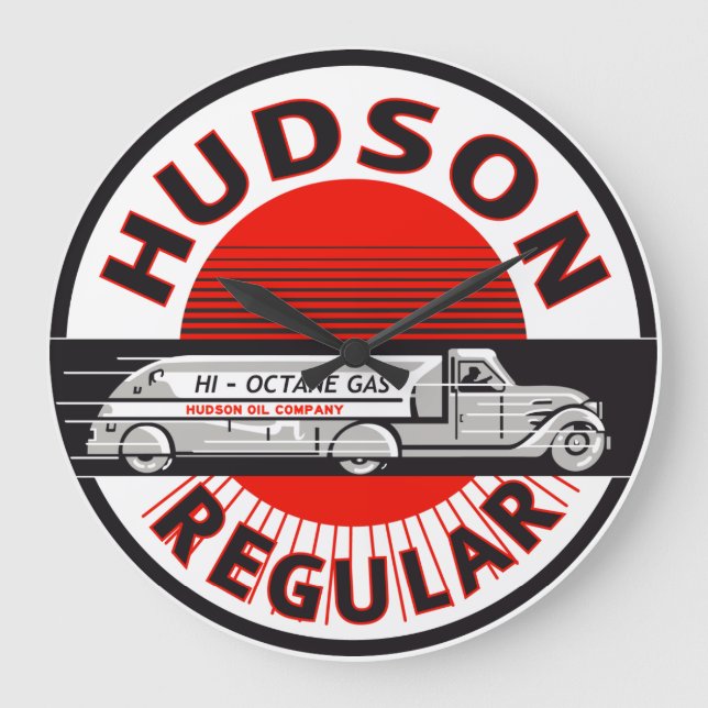 Hudson Regular Gasoline vintage sign clock (Front)