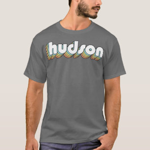 Hudson Retro Rainbow Typography Faded Style T-Shirt