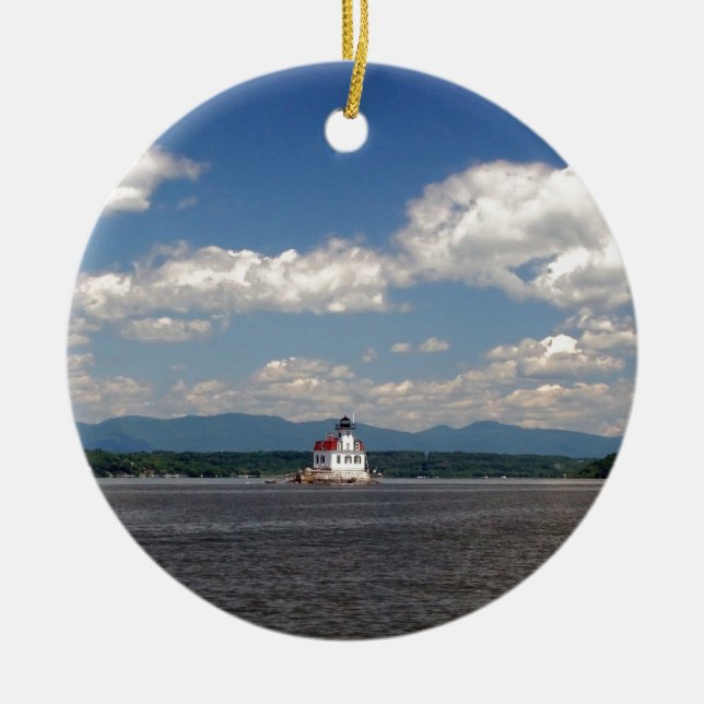 Hudson River Lighthouse Ceramic Tree Decoration (Front)