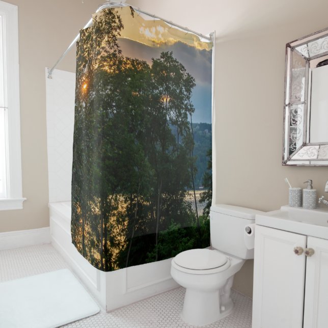 Hudson River Summer Evening  Shower Curtain (In Situ)