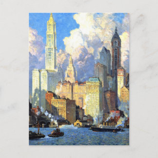 Hudson River Waterfront - Colin Campbell Cooper Postcard
