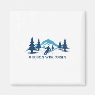 Hudson Wisconsin Ski Resort Skiing Skier _1  Magnet