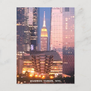 Hudson Yards (Vessel) Empire State Building, NYC Postcard