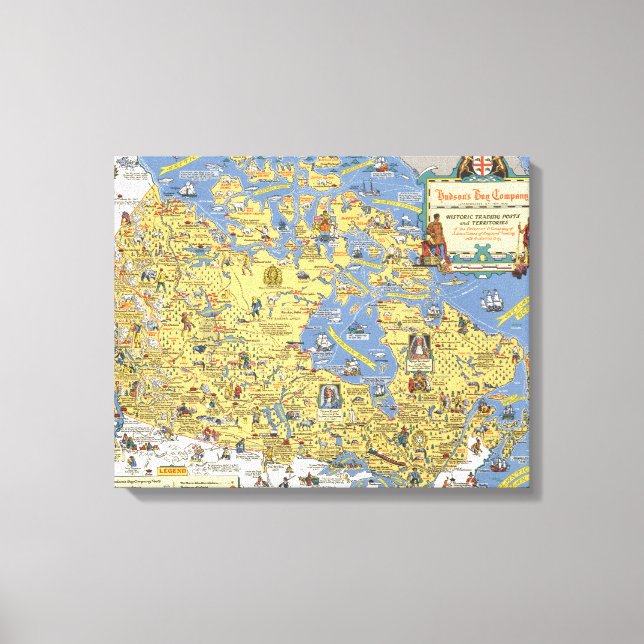 Hudson's Bay Company - Map of Canada Canvas Print (Front)