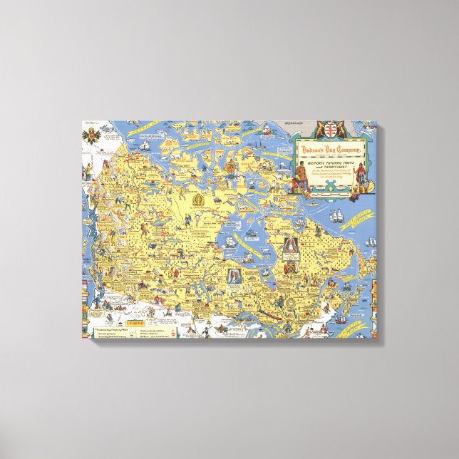 Hudson's Bay Company - Map of Canada Canvas Print (Front)