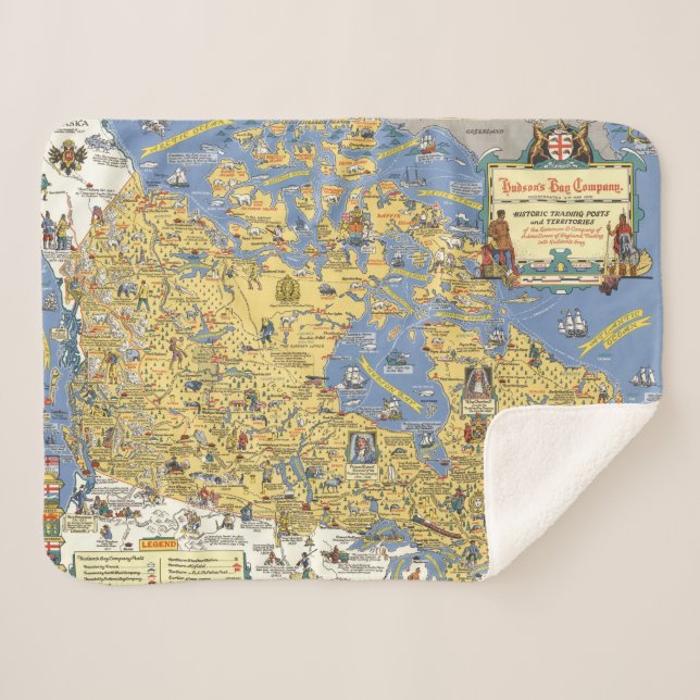 Hudson's Bay Company - Map of Canada Sherpa Blanket (Front (Horizontal))