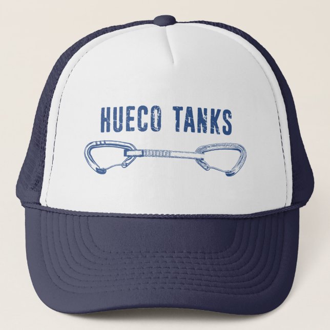 Hueco Tanks Climbing Quickdraw Trucker Hat (Front)