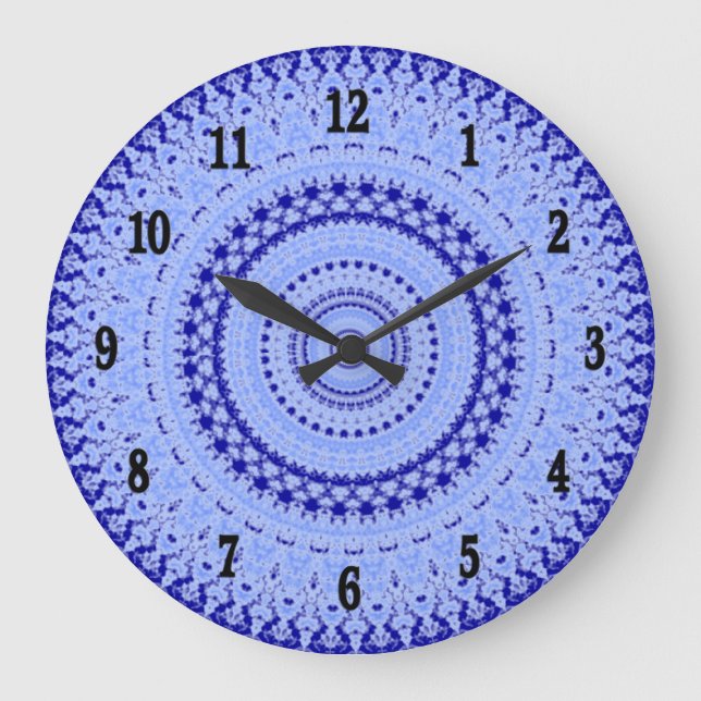 Hues of Blue Country Kitchen Wall Clock (Front)