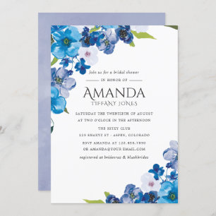 Hues of Blue Floral Bridal Shower invitation