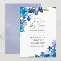 Hues of Blue Floral Drive By Bridal or Baby Shower