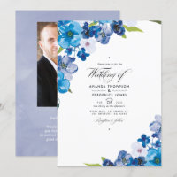 Hues of Blue Floral Wedding Invitation