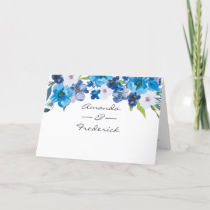 Hues of Blue Floral Wedding Program Programme