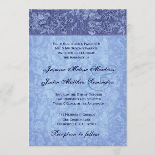 Hues of Blue Vintage Damask Wedding Template