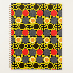 Hues of Harmony: Circles in Red, Brown, and Yellow Planner