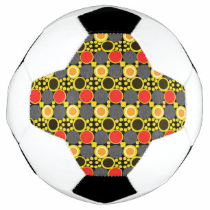 Hues of Harmony: Circles in Red, Brown, and Yellow Soccer Ball