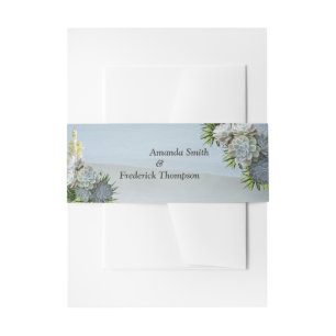 Hues of Pale Blues Envelope Band Invitation Belly Band