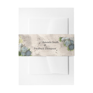Hues of Pale Blues Envelope Band Invitation Belly Band