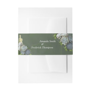 Hues of Pale Blues Envelope Band Invitation Belly Band