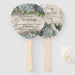 Hues of pale blues hand fan