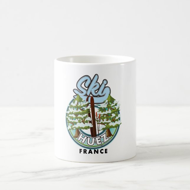 Huez Ski france retro logo  Coffee Mug (Center)