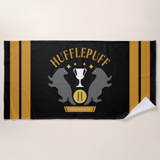 HUFFLEPUFF™ Badger and Cup House Pride Graphic Beach Towel (Front)