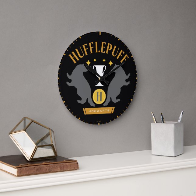 HUFFLEPUFF™ Badger and Cup House Pride Graphic Large Clock (Office)