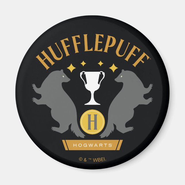 HUFFLEPUFF™ Badger and Cup House Pride Graphic Magnet (Front)