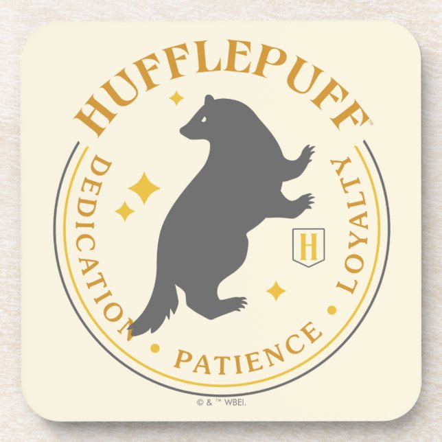 HUFFLEPUFF™ Badger House Pride Badge Coaster (Front)