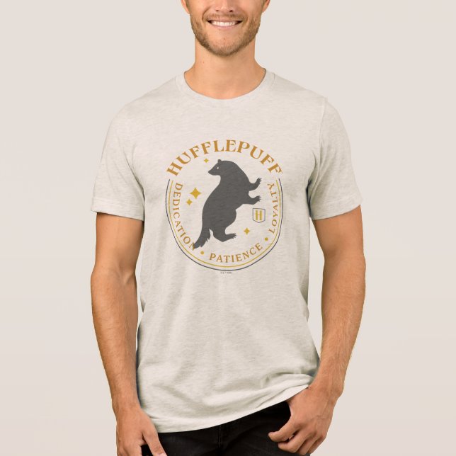 HUFFLEPUFF™ Badger House Pride Badge Tri-Blend Shirt (Front)