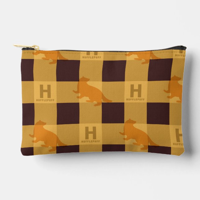 HUFFLEPUFF™ Check Plaid Pattern Accessory Pouch (Front)