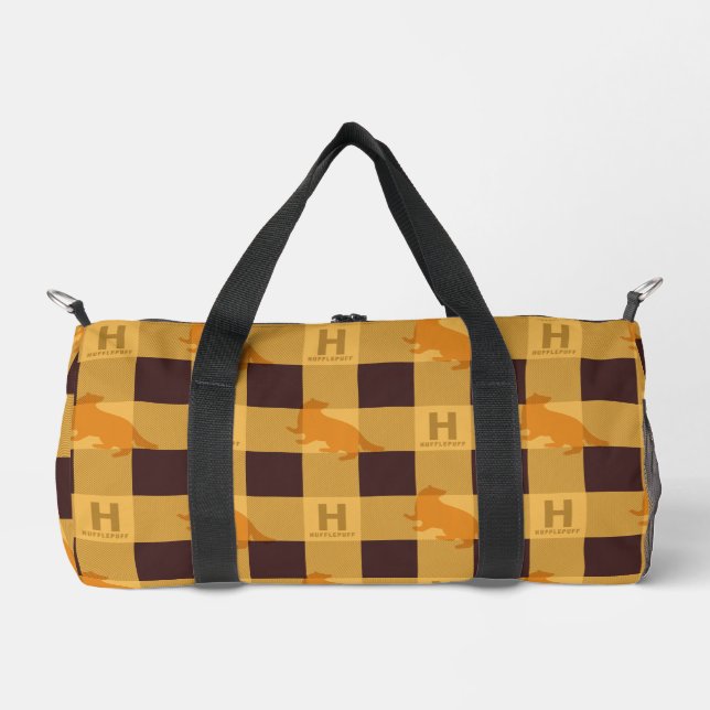 HUFFLEPUFF™ Check Plaid Pattern Duffle Bag (Front)