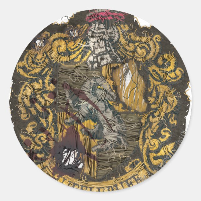 Hufflepuff Crest - Destroyed Classic Round Sticker (Front)