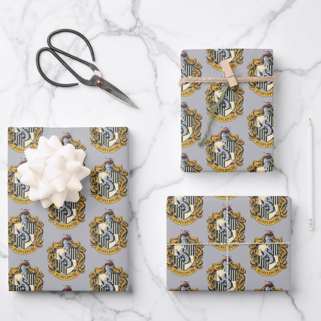 Hufflepuff Crest Wrapping Paper Sheet (Front)
