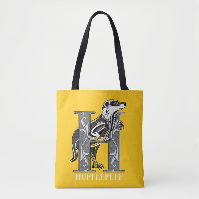 HUFFLEPUFF™ Crosshatched Emblem Tote Bag (Front)
