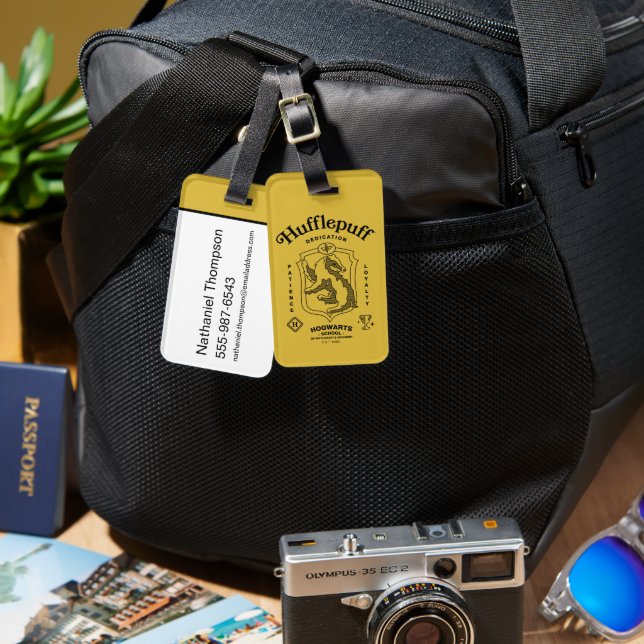 HUFFLEPUFF™ Dedication Patience Loyalty Crest Luggage Tag (Front & Back)