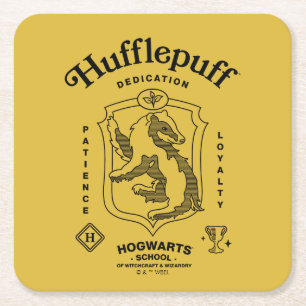 HUFFLEPUFF™ Dedication Patience Loyalty Crest Square Paper Coaster
