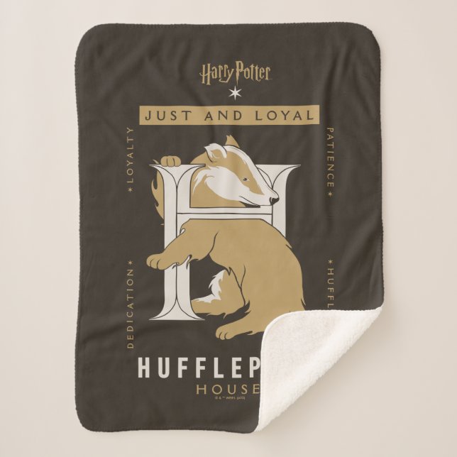 HUFFLEPUFF™ House Just And Loyal Sherpa Blanket (Front)