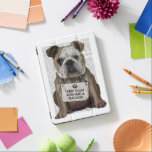 Hug a Bulldog iPad Pro Cover<br><div class="desc">Hug a Bulldog by FabFunky. Features a cute bulldog wearing a "Keep Calm and Huge a Bulldog" sign. | 190009D</div>