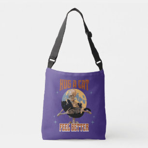 Hug a Cat Feel Better Introvert Cat Humour Crossbody Bag