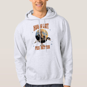 Hug a Cat Feel Better Introvert Cat Humour Hoodie