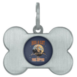 Hug a Cat Feel Better Introvert Cat Humour Pet ID Tag