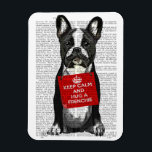 Hug a Frenchie Magnet<br><div class="desc">Hug a Frenchie by FabFunky. Features a cute Frenchie holding a "Keep Calm and Hug a Frenchie" sign. | 190010D</div>