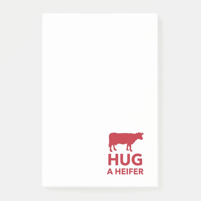 Hug a Heifer Funny Dairy Farm Post-it Notes (Front)