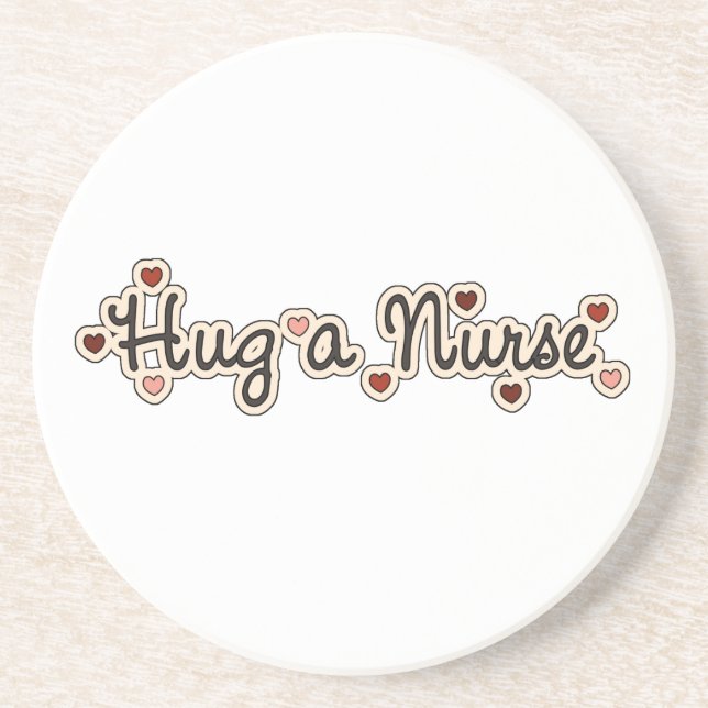 Hug a Nurse T-shirts and Gifts Coaster (Front)