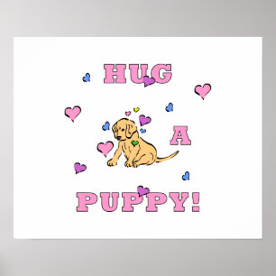 Hug A Puppy Poster