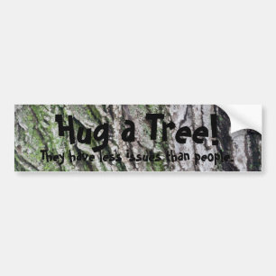 Hug a tree bumper sticker