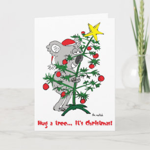 hug a tree holiday card