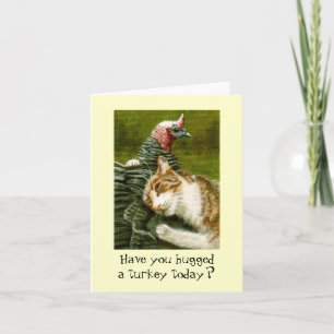 Hug a Turkey Thanksgiving Day Note Card