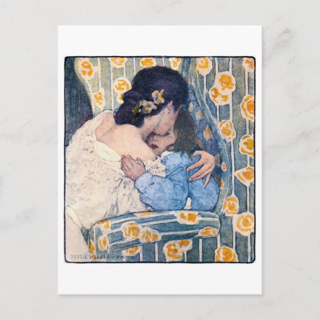 Hug and Kiss, Jessie Willcox Smith Postcard (Front)